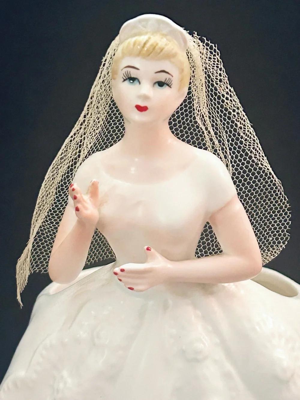 Vintage 1950s Inarco Japan Ceramic Bride Planter Figurine, Mid Century Wedding